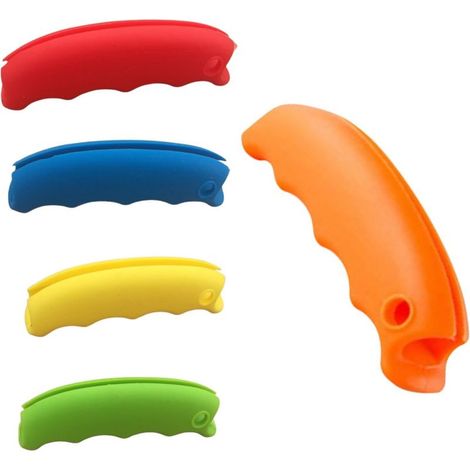 5 pièces Poignée Transport Pour Sacs D'Épicerie, Poignée Support Sac Nourriture, One Trip Grip, Poignée Support De Sac, Poignée Transport Pour Sacs À Provisions, rouge,jaune,Bleu, vert, orange (1/5)