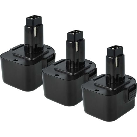 vhbw 3x Batterie remplacement pour Black & Decker A9275 England SL1 3YD, A9252 England SL1 3YD pour outil électrique (3000 mAh, NiMH, 12 V)