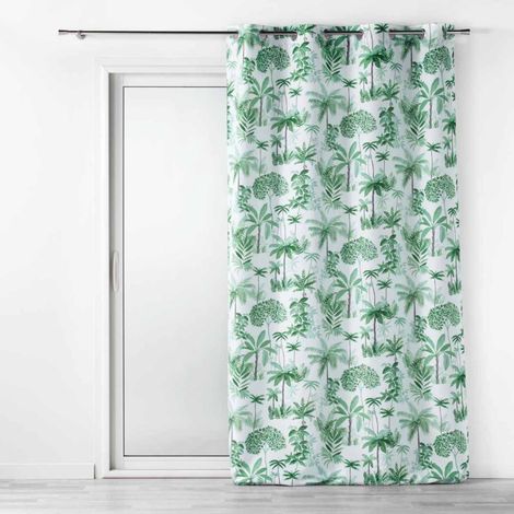 Rideau Voilage à Œillets "Amazonia" 140x240cm Vert (1/4)