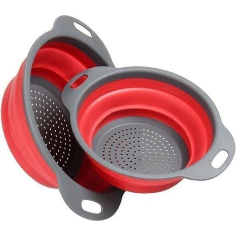 2pcs Kitchen Passoire Rétractable en Silicone (1/4)