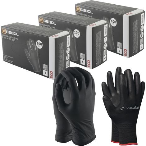 vasalat Einweghandschuhe Nitril Strong EN 374-1/5 schwarz Gr.S 240 Stück