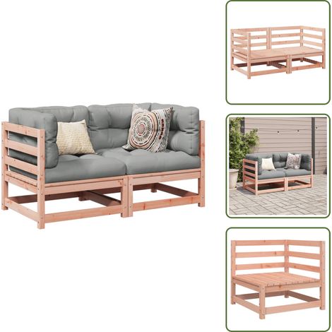 Salon de jardin 2 pcs bois massif sapin de douglas - Ensemble Salon De Jardin - Mobilier De Jardin - Canapé Extérieur - Meubles En Bois - Sapin De Douglas