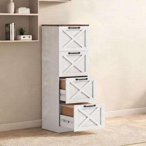 Meuble de rangement de bureau blanc 40 x 40 x 131 cm (1/5)