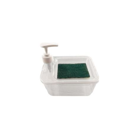 Ensemble de Savon avec Porte-éponge, Ensemble Distributeur de Savon de Cuisine - Porte-Savon et éponge 2 en 1,Distributeur de Liquide Vaisselle, Porte-Savon et éponge pour Cuisine, Salle de Bai