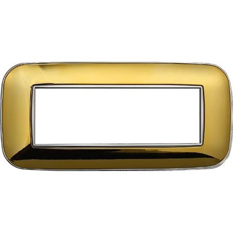 Plaque compatibles Bticino Axolute 6 modules plastique couleur or brillant Orbis série Moon Ettroit AN91612