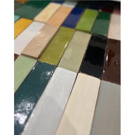 Carrelage mur et sol BEJMAT GIOIA artisanal manuel marocain RECTANGLE 15x5cm  Blanc pur - 00 - boîte de 0.81 m2  Blanc pur - 00 -  - boîte de 0.81 m2