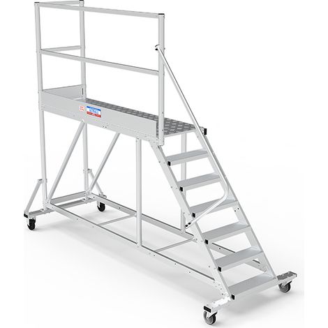 Plateforme roulante 8 marches - Hauteur max. de travail 3.60m - PTF208G (1/5)