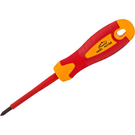 KesTek Elektriker Schraubendreher Schraubenzieher Kreuzschlitz PH1x80mm 1000V (1/3)