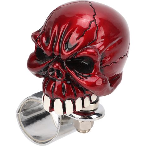 Volant Poignée Crâne Forme Knob Universel Manuel Direction Accessoire Auto Camion Tracteur Bateau Rouge (1/5)