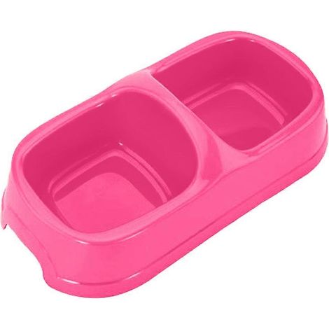 Gamelle double pour animaux de compagnie, gamelle pour chats et chiens - Rose rouge (1/5)