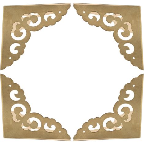 4 protège-coins décoratifs 8 cm laiton/bois style vintage (1/5)
