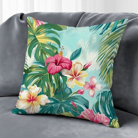 Housse de coussin extérieur floral, décoration canapé extérieur,40×40cm (1/5)