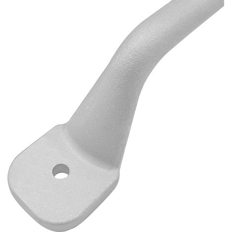 Handle/lever/armrest made of cast aluminum, 17 cm mounting distance, 194 mm handle length, accessory for shipbuilding and yacht construction.