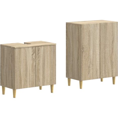 Maison Exclusive - Set di Armadi da Bagno da 2 Pezzi ARNHEM Rovere Sonoma (1/5)