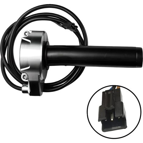 Puño del acelerador, control electrónico, diseño ligero, color plata. (1/2)