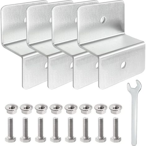 Support de Montage Panneaux Solaire 4PCS Support en Aluminium Z Support de Panneau Solaire Montage Support pour Toit de Camping Car, Bateau, Cabine (1/5)