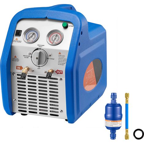 Mophorn Máquina portátil para recuperación de refrigerante de 1 HP, diseñada con protección contra alta presión, velocidad de 3,5 kg/min a 1450 rpm, equipada con doble cilindro (1/5)