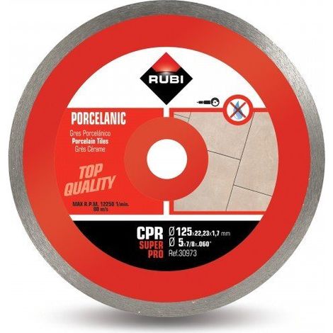 RUBI 30973 Disco Diamante gres porcelánico contínuo (CPR) 125 mm SUPERPRO, Gris