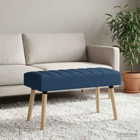 Panchina trapuntata a canale Blu 80 x 40 x 46 cm Tessuto vidaXL