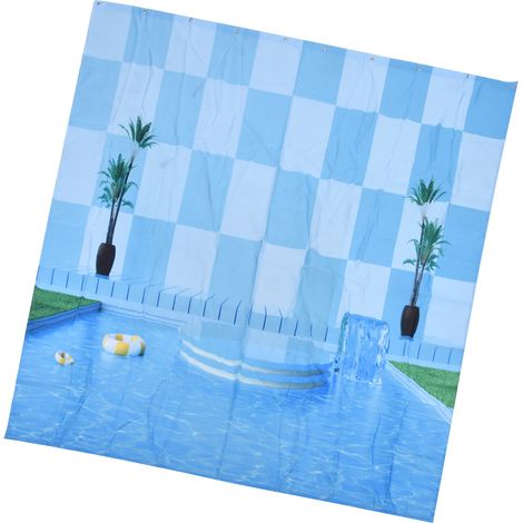 Rideau de douche imperméable, rideau de douche décoratif pour salle de bain, idéal pour l'été et la piscine, 150 x 180 cm (59,1 x 70,9 pouces). (1/5)