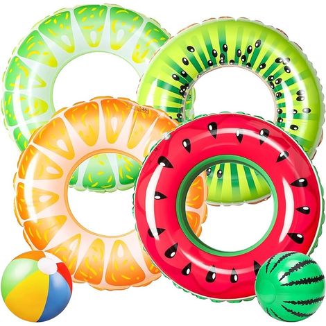 75cm Obst Schwimmreifen 4Stk Pool PVC Kinder Erwachsene Sommer Party. (1/5)