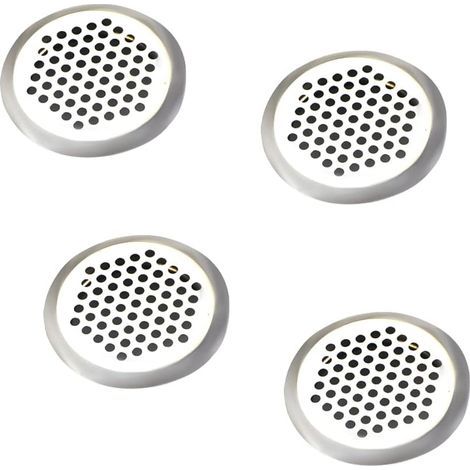 Grille de Ventilation, 4 Pcs Grille Aeration Ronde, Grille de Ventilation en Acier Inoxydable, Grille Aération Trou en Acier Inoxydable, pour Penderies, Armoires, Meubles à Chaussures (1/5)