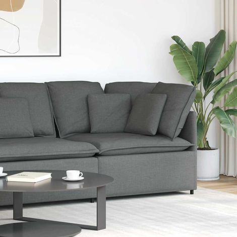 Sofá modular de esquina con cojines gris oscuro 100 cm vidaXL