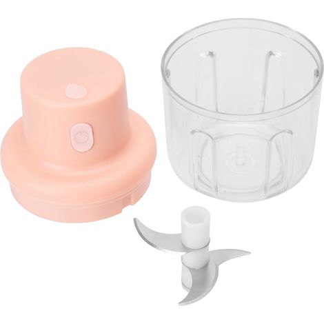 Broyeur à Viande Électrique Rose 250ml, Hachoir Mini Cuisine avec Charge USB (1/5)