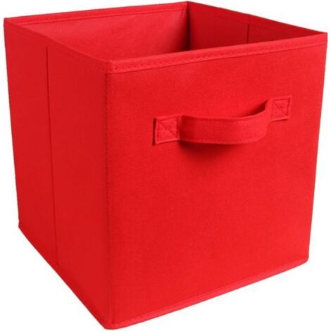 Boîtes de rangement pour placards et jouets, boîtes de rangement en tissu pliables et tiroirs de rangement en tissu, lot de 1 (Rouge) (1/5)