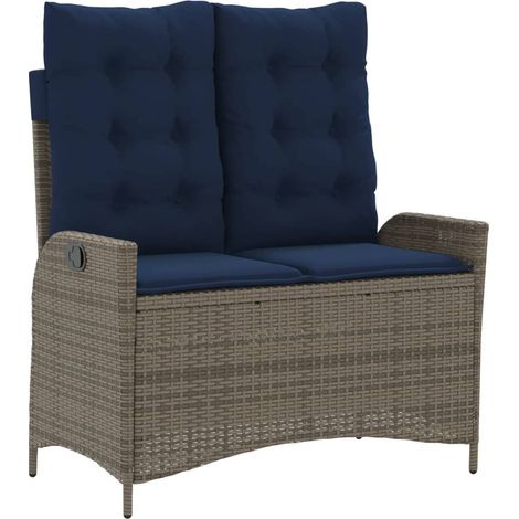 Maison Exclusive - Panca Reclinabile da Giardino con Cuscini Grigia in Polyrattan