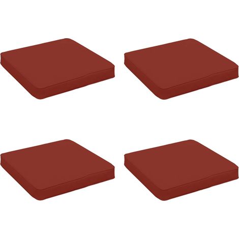 Coussins de siège 4 pièces VUGHT 4 pcs 100 % polyester Rouge vidaXL