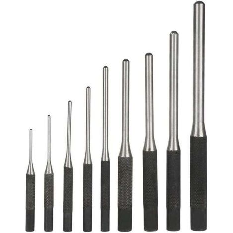 9PCS Poinçon Jeu de Chasse-goupilles En Acier Durable Professionnel, Outil à Main Ingénierie Mécanique