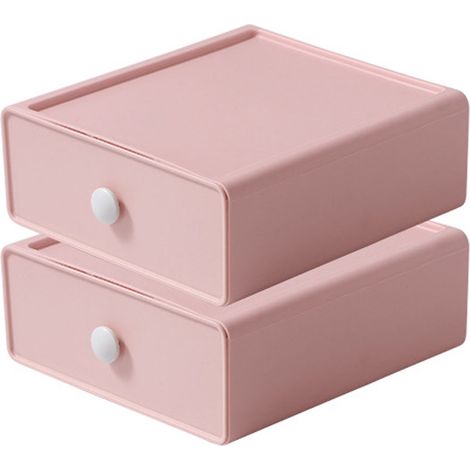 Organiseur De Bureau Empilable - Tiroir De Rangement Pour Stylos Et Fournitures - 20 X 19 X 8 Cm - Lot De 2 (1/5)