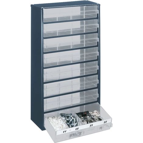 raaco  Kleinteilemagazin  B  306  x  T  150  x  H  552  mm  Stahlblech  mit  Gummifüßen  -  137416