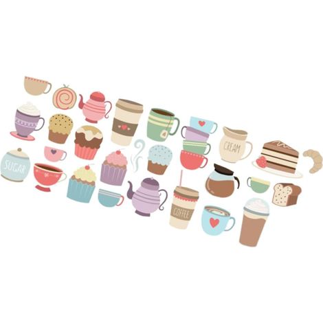 muraux autocollants en PVC motif cupcakes colorés Décoration