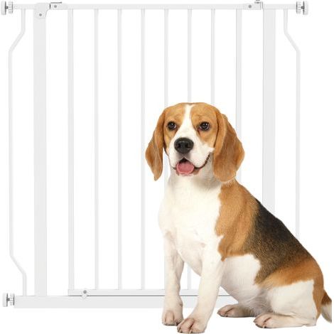 Sicherheitsgitter Haustierschutzgitter längenverstellbar Maße 75-85L x 76H cm weiß (1/5)