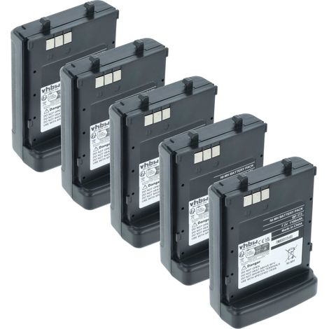 vhbw 5x Batterie compatible avec Icom IC-T7E, IC-W31A, IC-W32, IC-W31, IC-T70, IC-W31E, IC-T7A, IC-T7H radio talkie-walkie (1100mAh, 7,2V, NiMH)