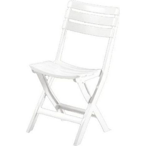 Chaise de jardin pliable en polypropylène blanc 41x40x80 cm – Conçue pour extérieur – Résistante aux intempéries et facile à ranger