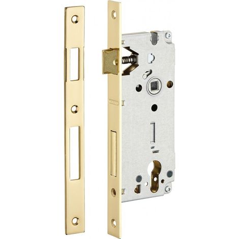 Cassa serratura da incasso per cilindro europeo, asse 45 mm, frontale ottonato – THIRARD (1/2)