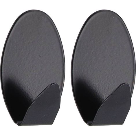 Set aus 2 edelstahlhaken 3m oval lackiert - schwarz - Tendance