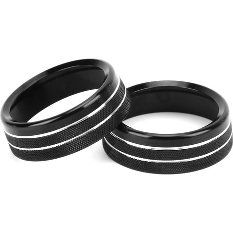 Lot de 2 anneaux décoratifs noirs pour boutons de climatisation Ford Mustang/Focus (1/5)
