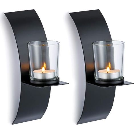 Vintage Style Wall Candlestick Creative Iron Chandelier Home Garden Wall Decorations Black (1/5)