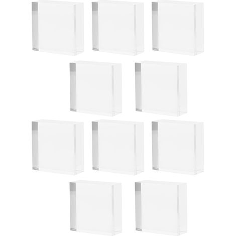 10 Pieces High Transparency Square Acrylic Display Block Stand for Minimalist Jewelry Displays and Ring Showcases (1/5)