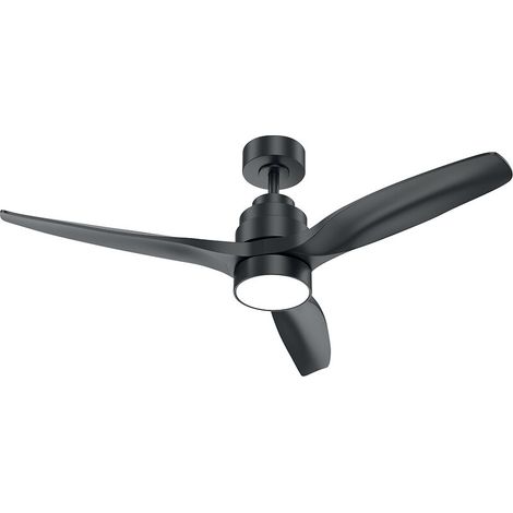 Ventilateur plafonnier d'intérieur réversible et lumineux LUMIN'AIR Ø90cm - 6100m³/h - Noir (1/2)