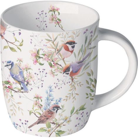 Petit mug oiseaux et fleurs sauvages