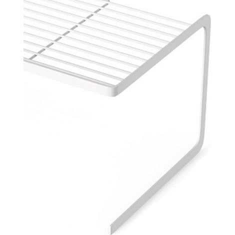Étagère de comptoir de cuisine blanche à plusieurs niveaux, support de rangement de bureau, séparateur d'armoire, porte-condiments et porte-casseroles, modèle haut. (1/5)