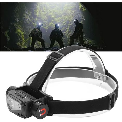 Lampada frontale a LED ricaricabile tramite USB, lampada frontale a induzione per campeggio all'aperto, corsa, ciclismo, pesca, DUBUNS (1/5)