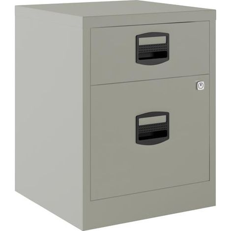 BISLEY CAJONERAS METALICAS 1 CAJÓN PERSONAL + 1 CAJÓN ARCHIVO A4 MÓVIL FONDO 40CM GRIS ( MONTADO)