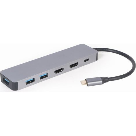 Adaptateur multiport 3-en-1 USB Type-C Gembird A-CM-COMBO3-03 (Hub + HDMI + PD) (1/4)