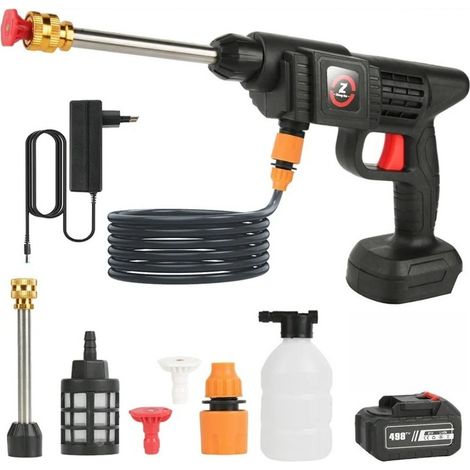 Pistolet de lavage voiture 50Bar, batterie 20000mAh, sans fil, haute pression, producteur de mousse, pour nettoyage jardin et maison, avec 1 batterie.